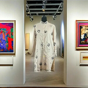 Vintage Handmade Bohemian Gypsy Silk Floral Embroidered Tunic Top Size Medium